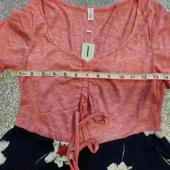 PRINTED FLORAL SHORT  SLEEVE FLARE DRESS SIZE SM - Picture 5 of 7